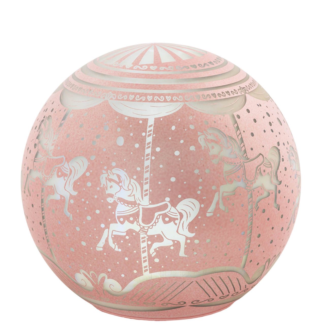 LAMPADA SFERA D. 15 GIREVOLE CON TELEC. DECORO GIOSTRA ROSA